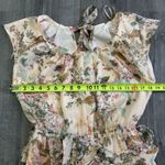 LC Lauren Conrad Lauren Conrad Dress Women's Size Medium Peach Floral Gold Cap Sleeve Photo 4