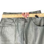 Vintage 80s Silver Genuine Leather High Waist Tapered Pants Lined Size 8 NEW Tag Photo 6