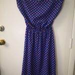 Trinity  Orange/Blue Print High Low Midi Dress S Trad Wife Fairycore Minimalist Photo 2