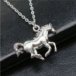 Antique silver look vintage horse style necklace! New Photo 0