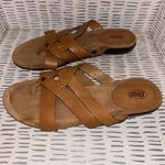G.H. Bass &‎ Co. Women's Dena Brown Leather Strappy Sandals Flip Flops Size 10M Red Photo 2