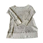 Sweet Child Womens Long Sleeve Round Neck Patterned Top With Raw Hem Skater Gray Photo 1