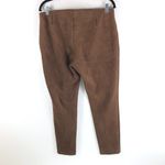 CHAPS Women's Pants Skinny Leg High Rise Side Zip Stretch Faux Suede Brown L Photo 1