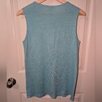 Sundance  Embroidered Linen Tank Top Small Blue Photo 1