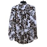 Equipment  Silk Shirt Womens Size Medium Brown Animal Print Long Sleeve Button Up Photo 8
