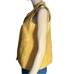 Kiko Women’s Size M Muted Yellow 100% Silk Quilted Full Zip Up Vest Size M Photo 3