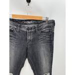 EXPRESS  Black Wash Stella Skinny Denim Jeans Distressed Mid‎ Rise Women Size 10 Photo 3