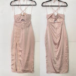 House Of CB  'Georgia' Crystal Satin and Lace Midi Dress cutout Size M NWOT‎ Photo 4