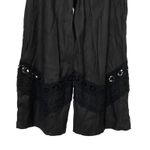 Susan Graver Black Wide Leg Cropped Pants Lace Trim Elastic Waist Women's 16 Photo 9