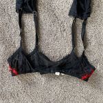 Victoria's Secret Victoria’s Secret Garter Belt & Stockings Set Black Red Lace SIZE XS/S Photo 4