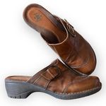 Earth Origins Gabby Clogs Brown Leather Mules Women’s Size 9.5 Slip On Shoes Photo 0