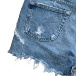 AGOLDE  Womens Fly Button High Rise Distress Mini Denim Shorts Blue Size 23‎ Photo 3