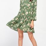 ✨HP✨Flower Print Lantern Sleeve Drop Waist Dress✨ Green Size XS Photo 0