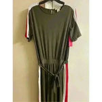 SHOSHO WOMEN'S Olive Green Shirt Sleeve Elastic Waist Jumpsuit, NWT, Medium. Photo 1