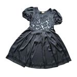 Lucca Black Puff Sleeve Babydoll Dress Size Small Photo 0