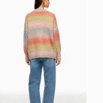 BLANK NYC Orange Striped Cardigan Sweater XS Oversized Fuzzy Grandpa V-Neck $88 Photo 2