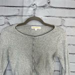 Gray Button Down Long sleeve Fitted Shirt Cropped SZ XS Lightweight Petite Y2K Photo 4