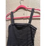 Aero Seriously Soft Square Neck Tank Black & White Striped Woman’s Size Medium Photo 2
