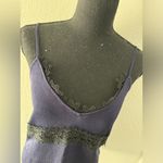 ZARA NEW  Knit Lace V Neck Camisole Navy Blue Tank Blouse Top S M Photo 4
