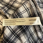 Free People NWOT  Brandie Plaid Midi Dress Women's L Strapless Slit Black White Photo 15