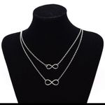 Two Layer Silver Infinity Necklace Photo 3