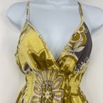 she's cool Babydoll Dress Sz S Yellow Floral Hippie Boho Floral Funky 2000 Vacay Photo 1