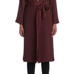 DR2 Daniel Rainn Long Woven Open Belted Trench Coat Chestnut Nordstrom Womens L Size L Photo 1