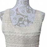 Max Studio Romantic Cream Lace Frilly Tank Top  Size Large Cottage Core Photo 2