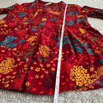 Maeve Anthropologie Printed Pintucked Blouse Red Multicolor Floral Size M Photo 9