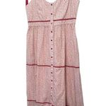 La Ligne Kate Floral Midi Dress With Shoulder Ties Cherry Red Size Large Photo 6