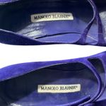 Manolo Blahnik Suede Pointed Toe Mary Jane Heels Purple and free pair Photo 5