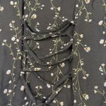 Elodie  Shirt Womens Large Black Floral Lace Up Whimsygoth Cottagecore Feminine Photo 4