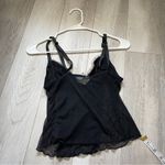 Rampage Y2K Tank Top ruffle sheer womens Black (medium) lingerie sexy crop party Photo 3