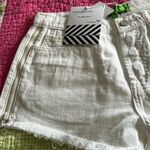 Free People • Sandrine Rose Cut Off Side Zipper White Denim Jean Shorts Size 26 Photo 5