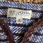St. John  Collection blue and brown tweed zip jacket sweater size 12 Photo 2