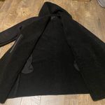 French Connection faux suede and fur trimmed black dress coat S Photo 4