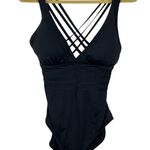 La Blanca  Island Goddess Black Multi-Strap Cross-Back One Piece Swimsuit 14 Photo 0