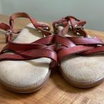 Vintage 80s G.H. Bass Sunjuns Brown Leather Sandals Strappy Flats Retro Boho 7 Tan Photo 3