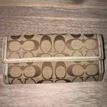 Coach Vintage Turnlock Signature Slim Envelope Flap Signature C Jacquard Wallet Photo 4