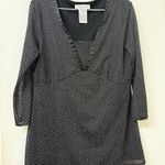 Nine West Black Long Sleeve Dress with Dotted Pattern Photo 1