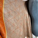 Boho‎ Shawl Poncho 48" Rust Orange Tan Yellow Lagenlook Viscose Fall Autumn NEW! Size L Photo 5