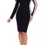 XScape Women's Rhinestone-Mesh-Side Off-The-Shoulder Dress Black Sz 12 Photo 0