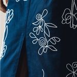 Mara Hoffman Florence Embroidered Navy Pencil Midi Skirt Size 0 Organic Cotton Photo 10