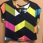 Black Chevron Cropped Top Photo 0