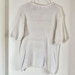 Carolyn Taylor VTG  White Knit Scoop Neck Short Sleeve L  90s Foral Embroidery Photo 1