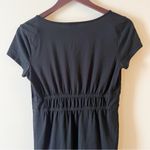 Ann Taylor Modal Black Short Sleeve Top Ruched Front Size Small Round Neck Photo 5