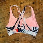 Athleta  pink tropical strappy athletic sports XS bra Photo 1