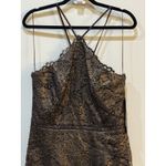 Adrianna Papell  Women's Foil Floral Lace Halter Dress Size 14 Sexy Cocktail Photo 3