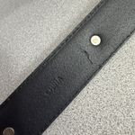 Fossil  Leather Belt Womens Small Black Silver Buckle Medallion Tapered 1in Photo 8