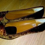 Joey gold brown Christmas holiday velvet leather heels Size 8.5 Photo 0